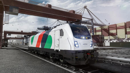 Beauty shot Alstom livery Traxx locomotive
