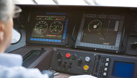Detail plan of the ERTMS system in the driving cab of the new Pendolino. Roma, Italy, June 09