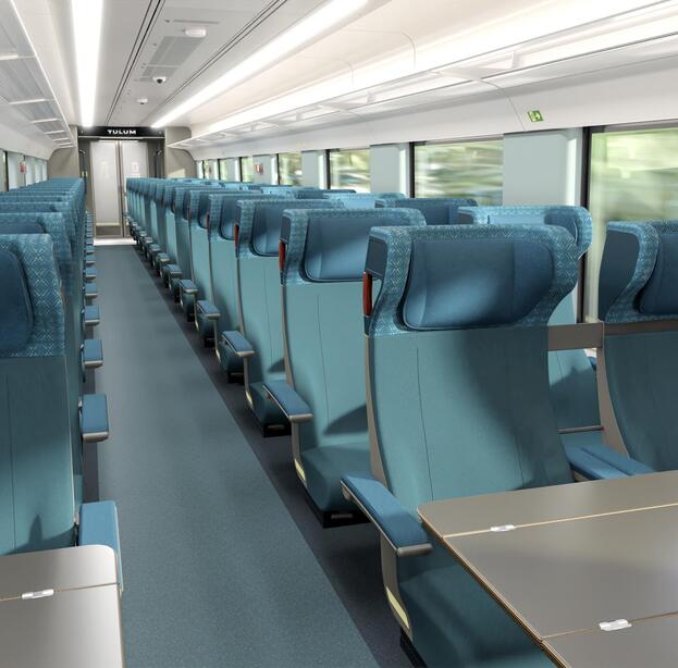 X'trapolis train Tren Maya Interior design 1+2 seats