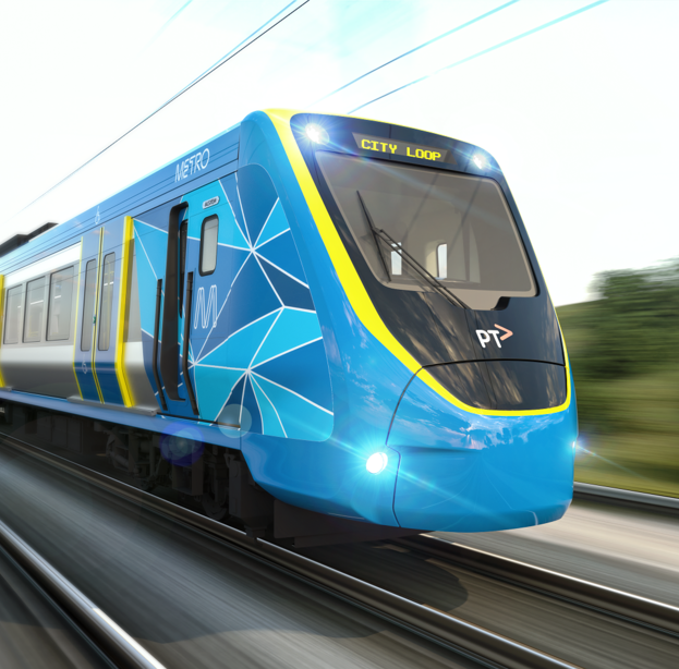 Melbourne XMU Train Exterior design. Copyright ALSTOM Advanced & Creative Design